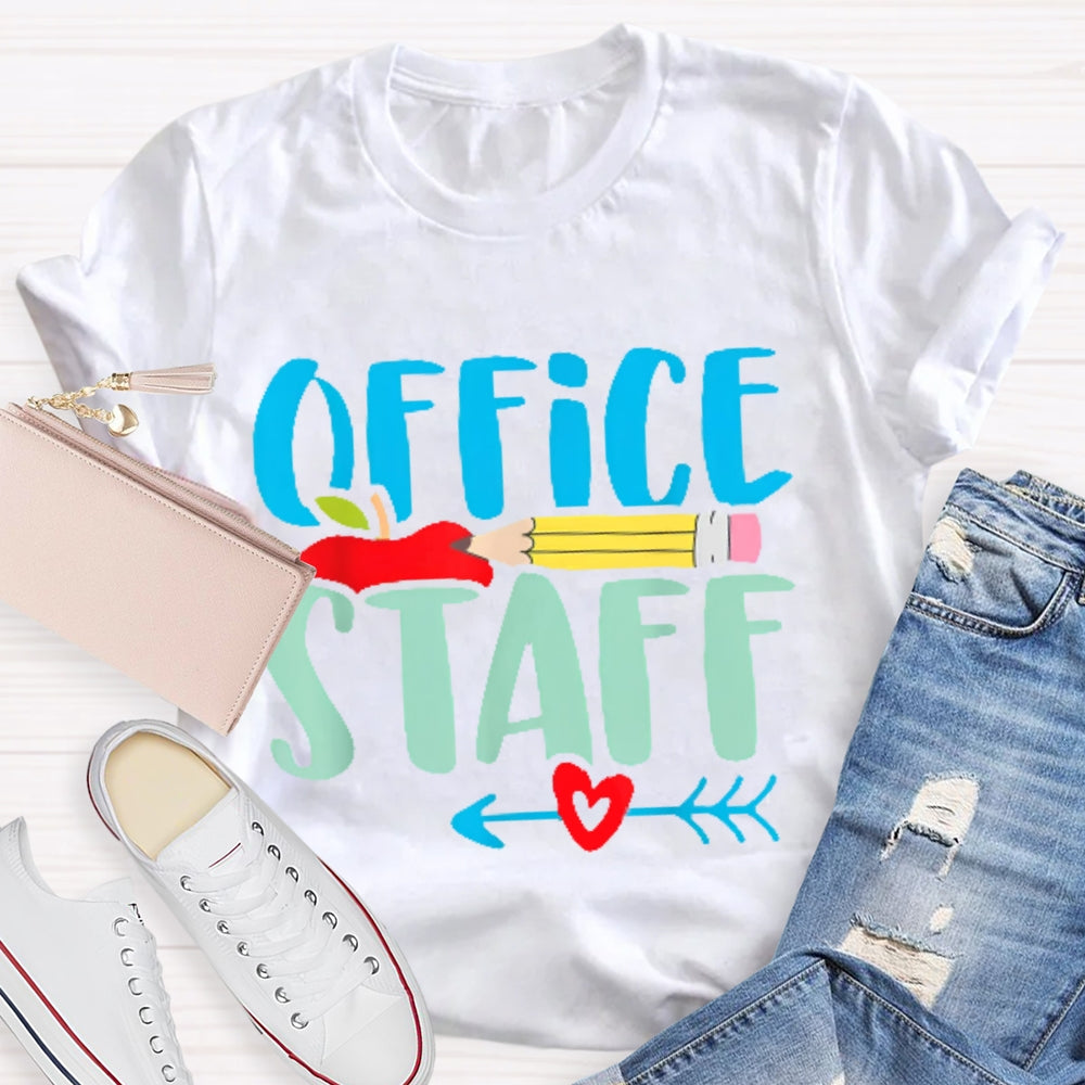 Office Staff Colored Letters T-shirt