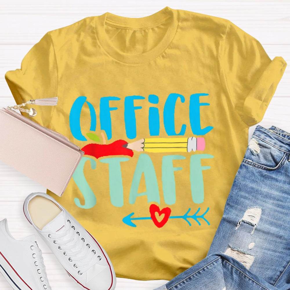 Office Staff Colored Letters T-shirt