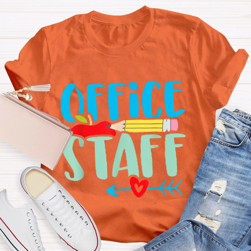 Office Staff Colored Letters T-shirt