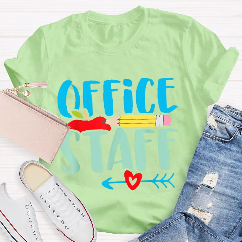 Office Staff Colored Letters T-shirt