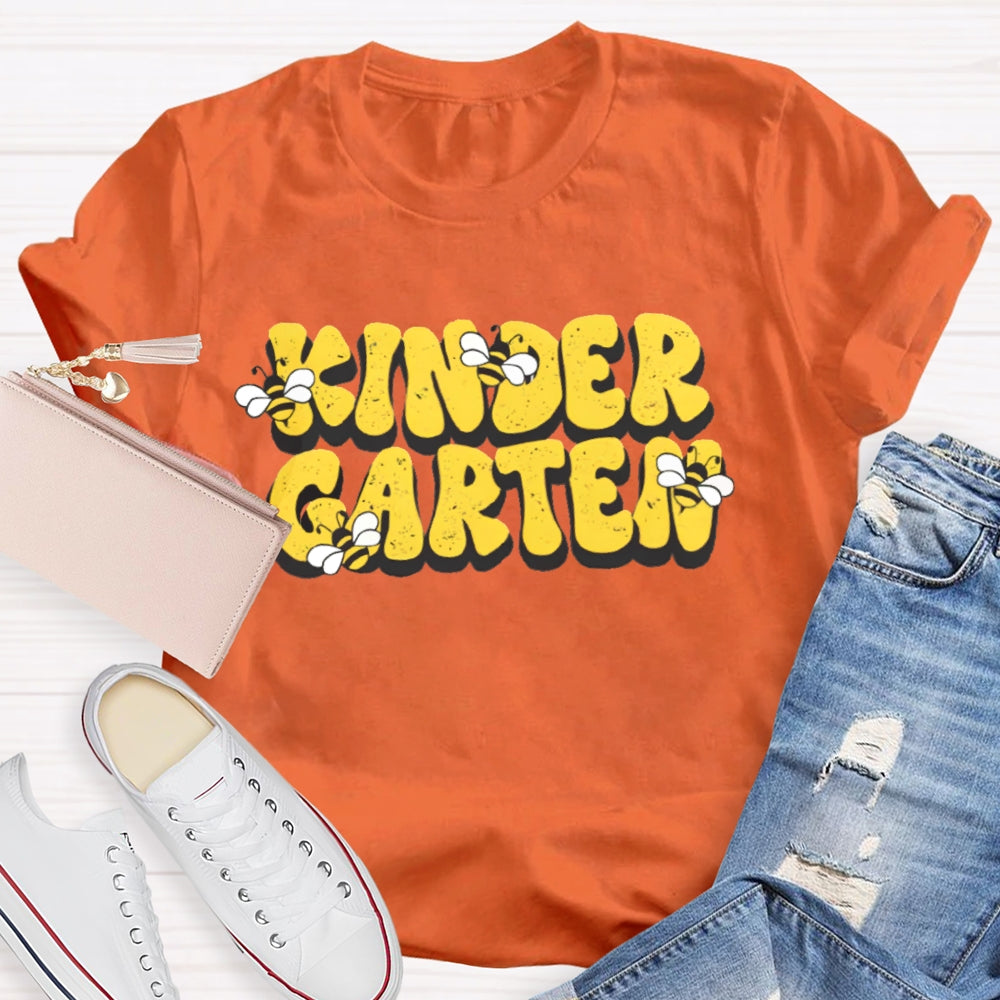 Personalized Grade Kinder Garten Bees T-shirt