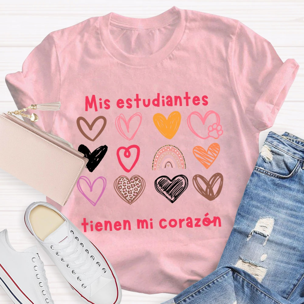 Mis Estudiantes Tienen Mi Corazon Spanish Teacher T-shirt