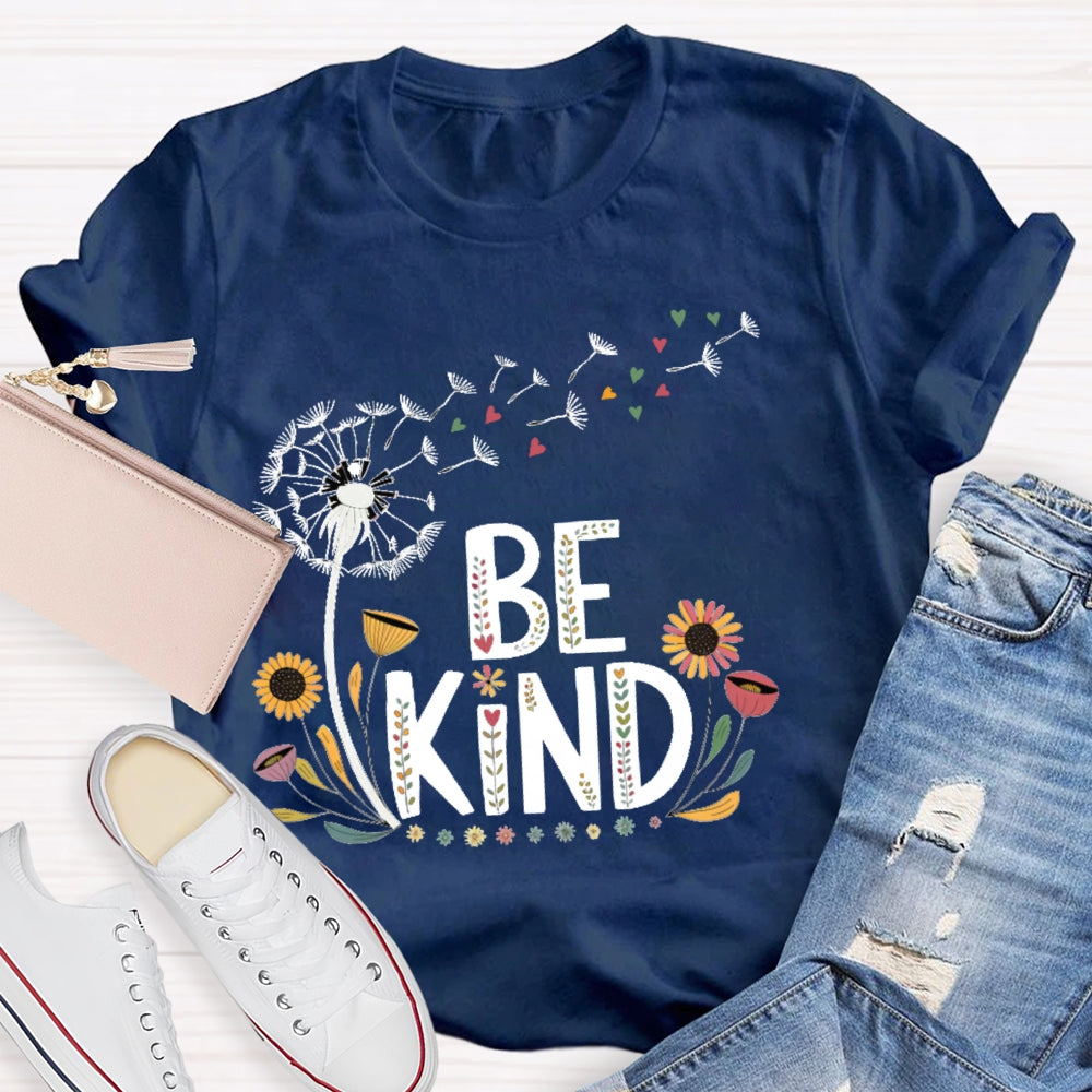 Be Kind Dandelion Letters T-shirt