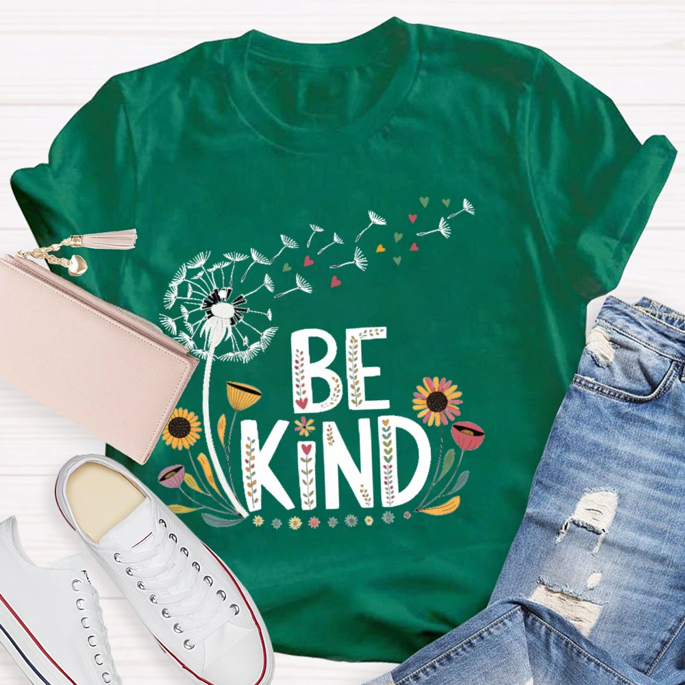 Be Kind Dandelion Letters T-shirt