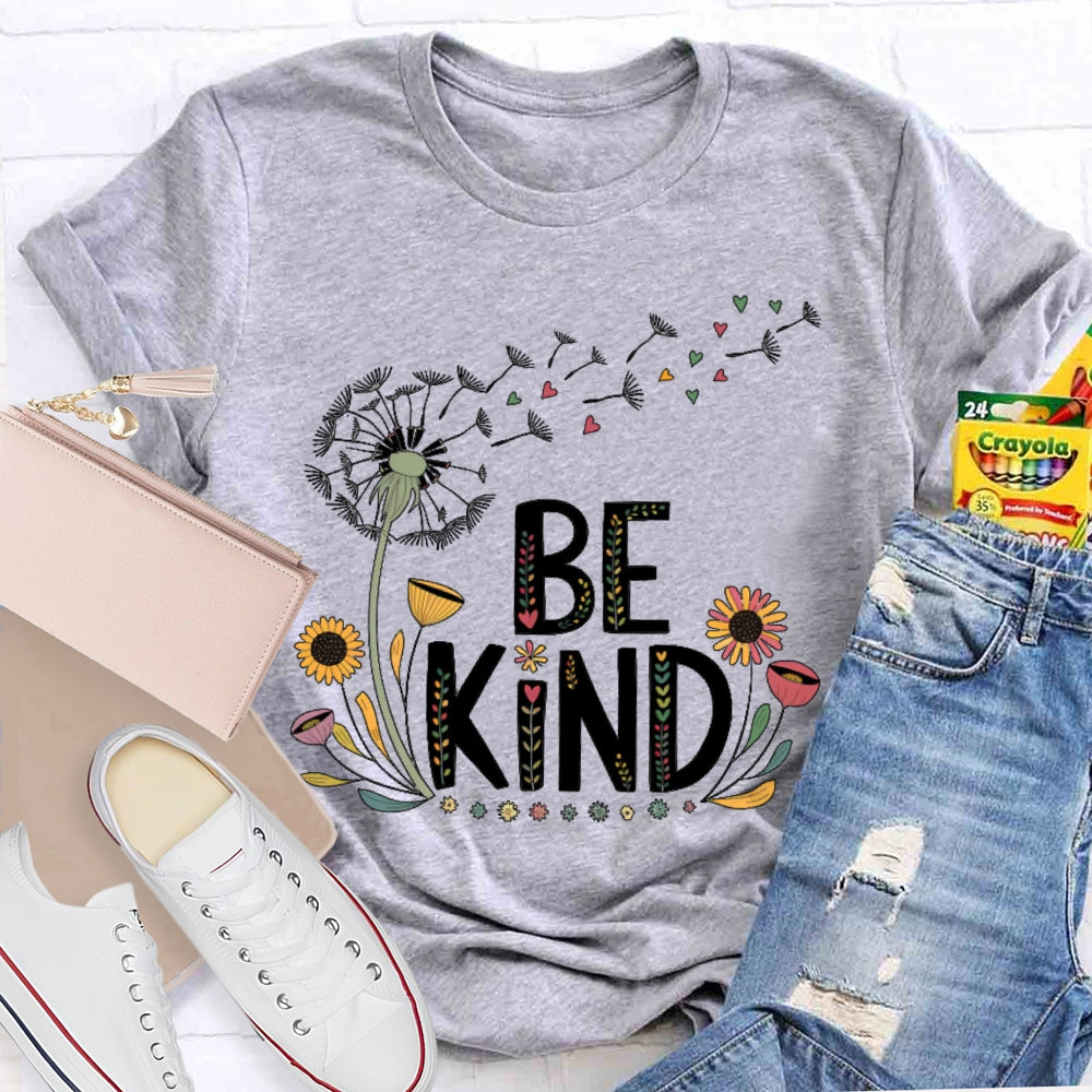 Be Kind Dandelion Letters T-shirt
