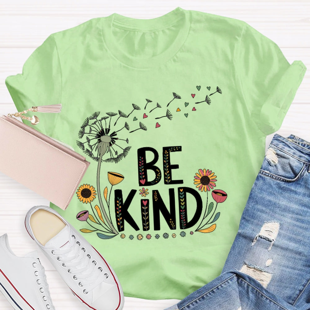 Be Kind Dandelion Letters T-shirt