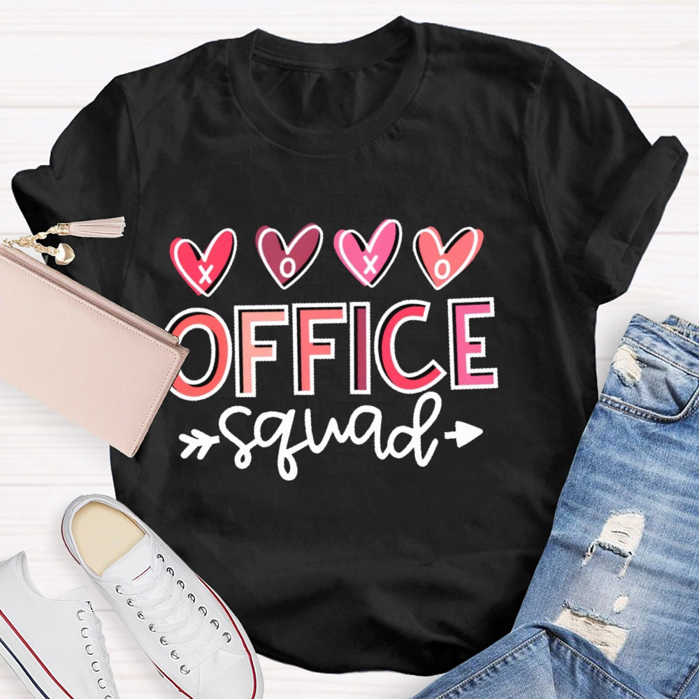 Office Squad Lover Letter Printing T-shirt