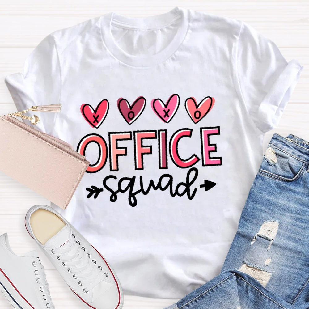 Office Squad Lover Letter Printing T-shirt