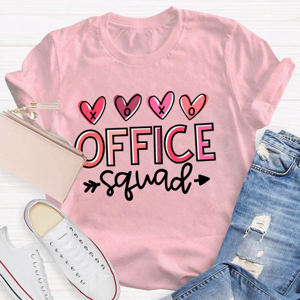 Office Squad Lover Letter Printing T-shirt