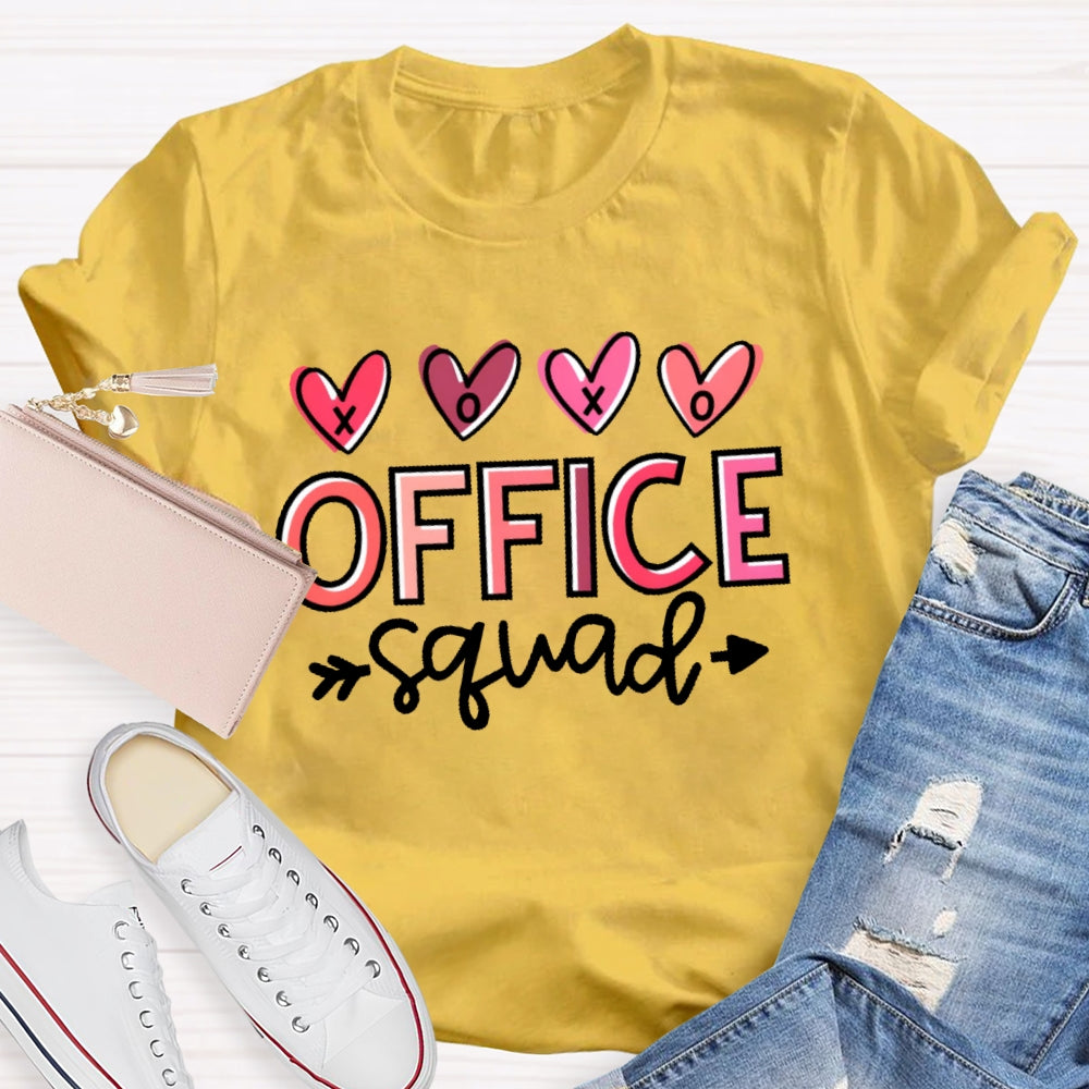 Office Squad Lover Letter Printing T-shirt