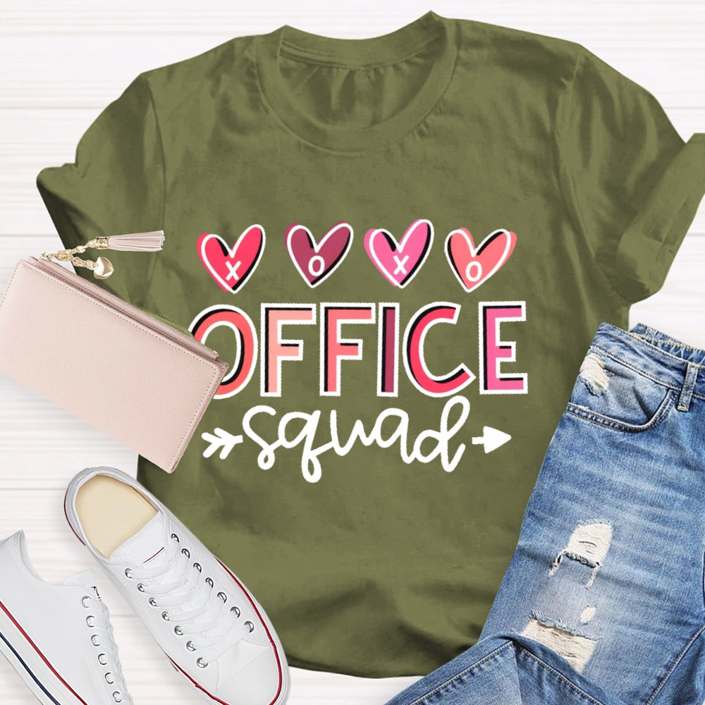Office Squad Lover Letter Printing T-shirt