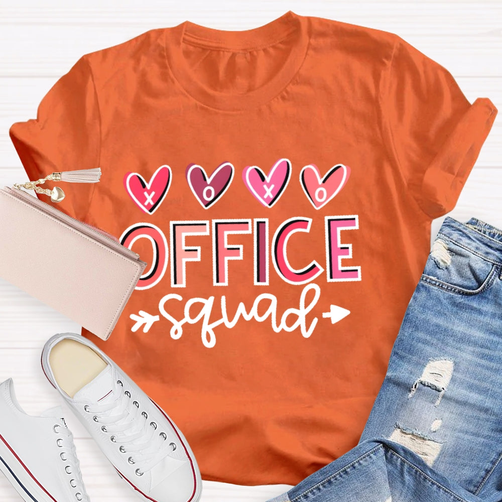 Office Squad Lover Letter Printing T-shirt