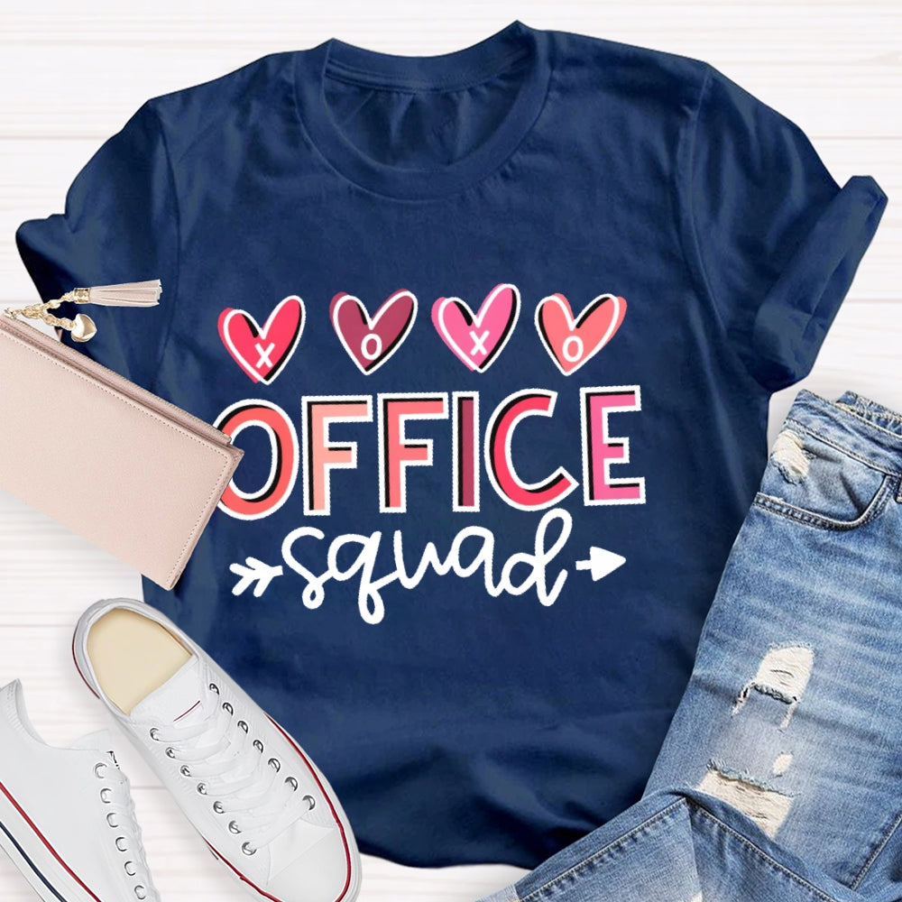 Office Squad Lover Letter Printing T-shirt