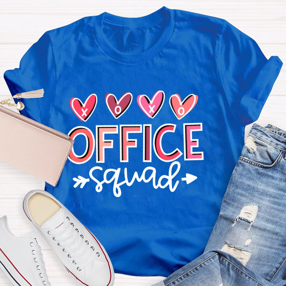 Office Squad Lover Letter Printing T-shirt