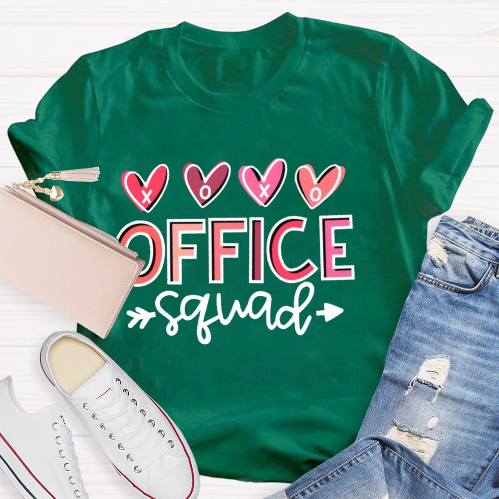 Office Squad Lover Letter Printing T-shirt