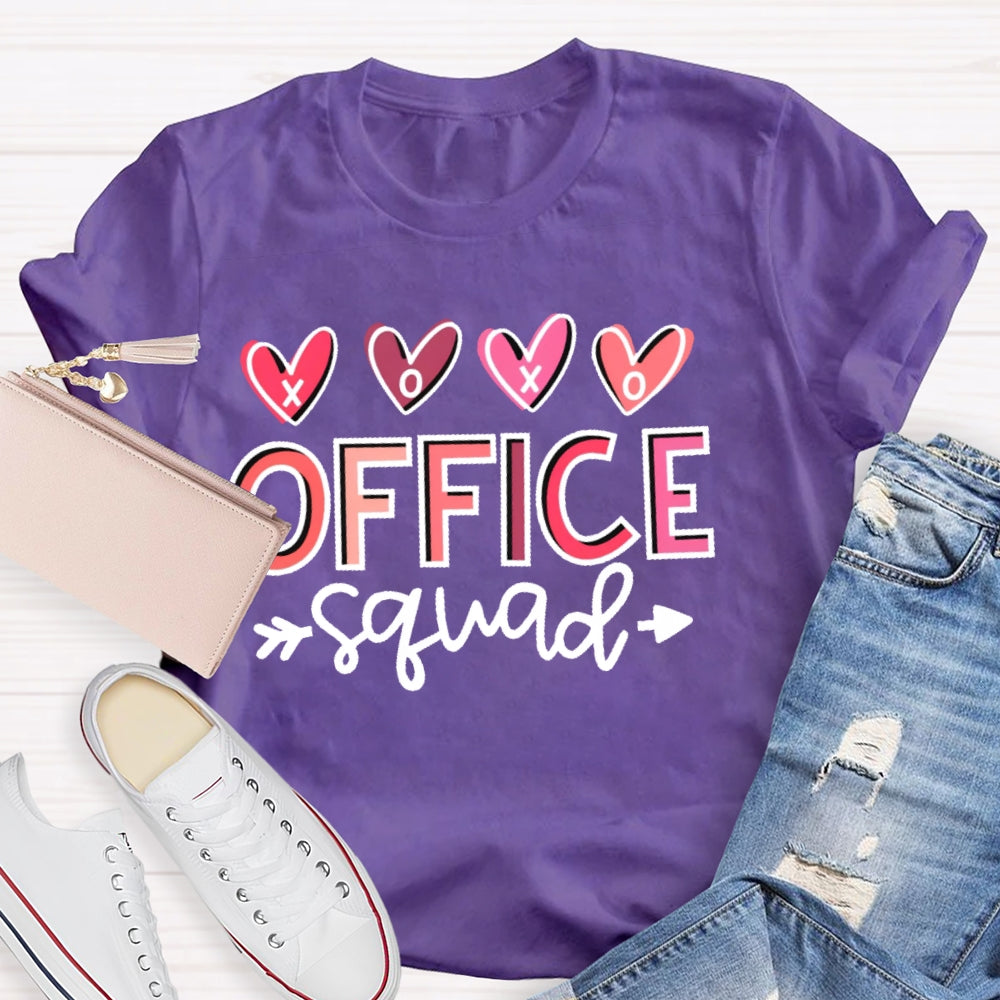 Office Squad Lover Letter Printing T-shirt