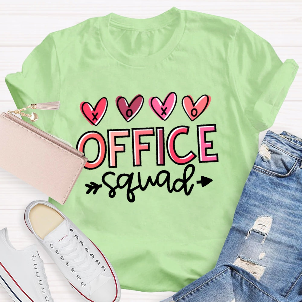 Office Squad Lover Letter Printing T-shirt