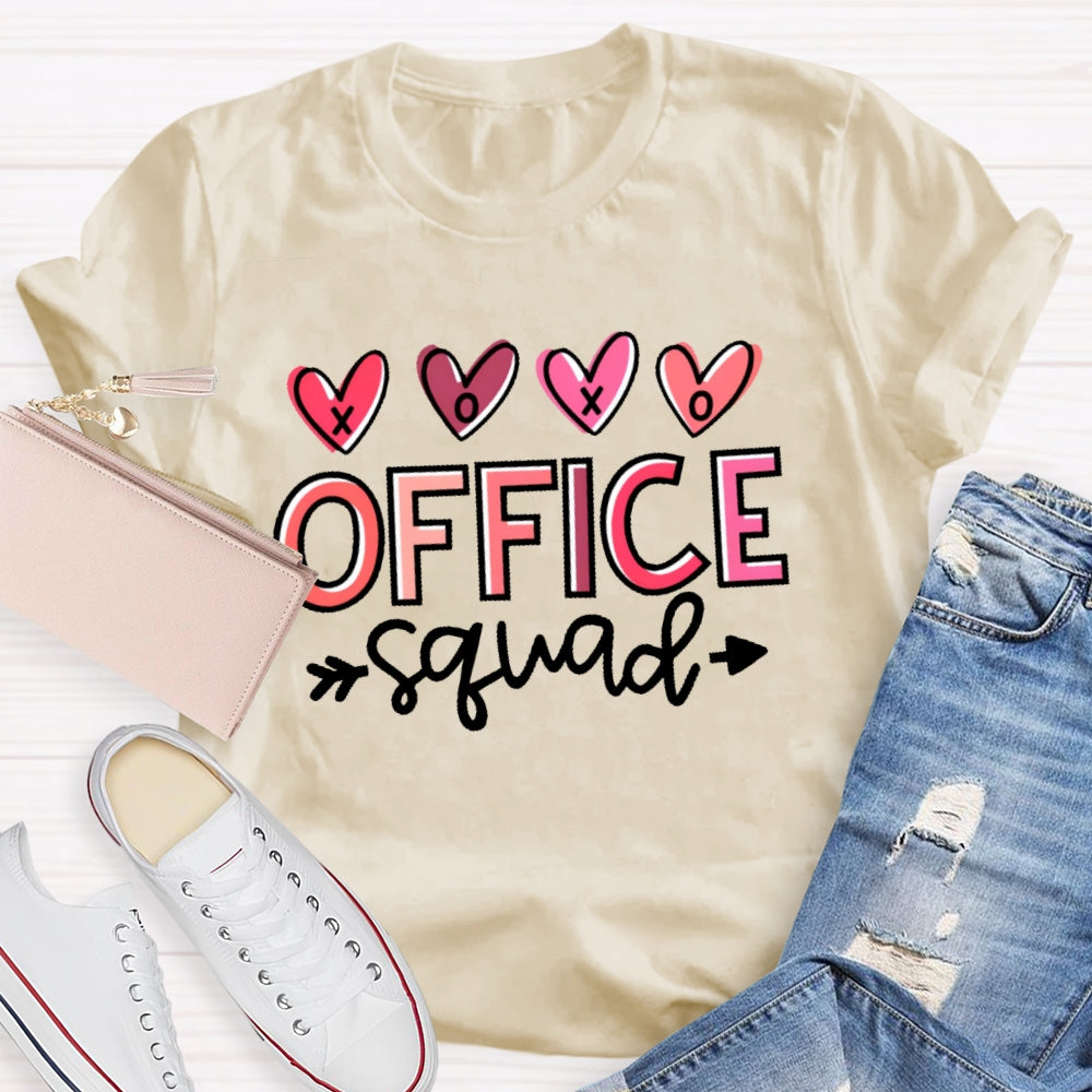Office Squad Lover Letter Printing T-shirt