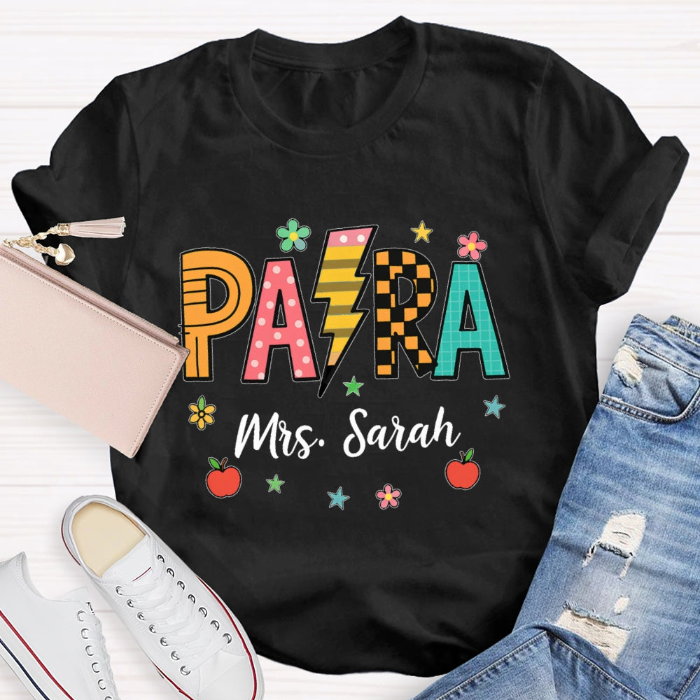 Personalized Name Para Lightning Letter Printing T-shirt