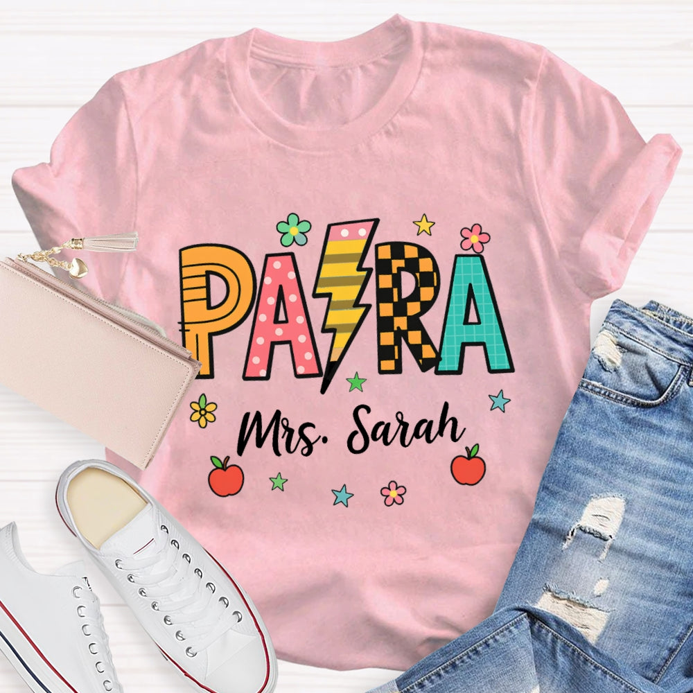 Personalized Name Para Lightning Letter Printing T-shirt
