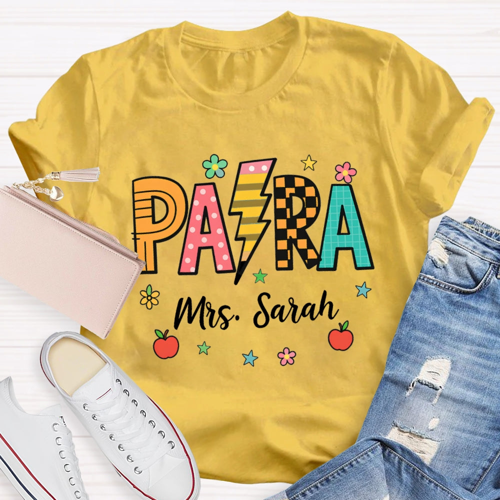 Personalized Name Para Lightning Letter Printing T-shirt