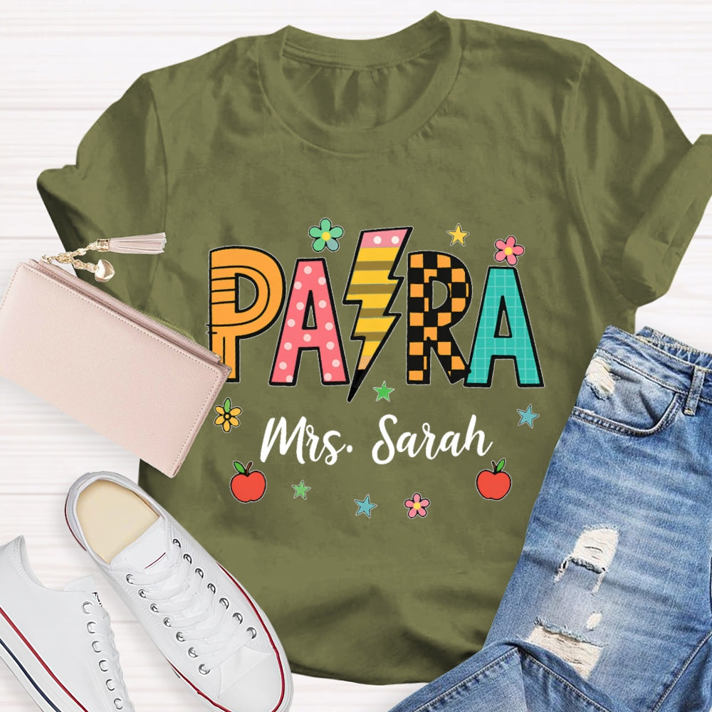 Personalized Name Para Lightning Letter Printing T-shirt