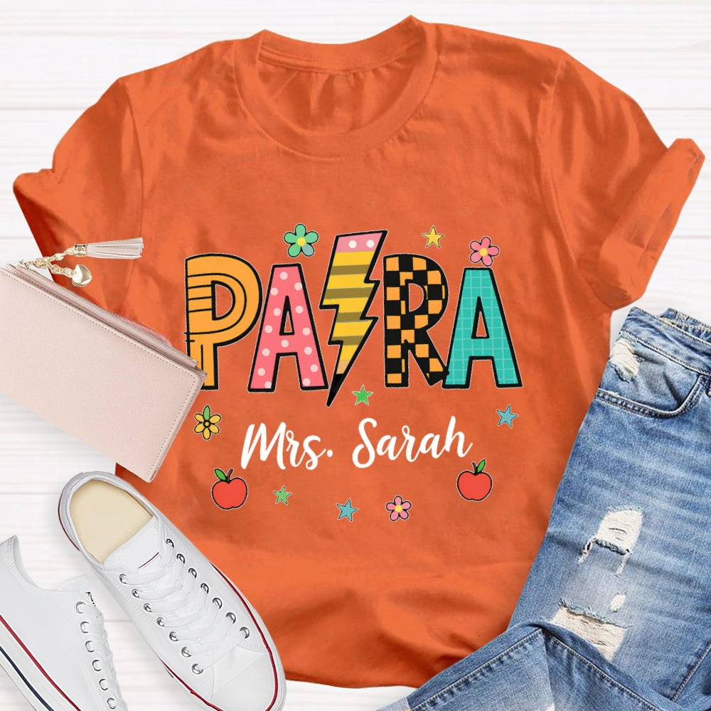Personalized Name Para Lightning Letter Printing T-shirt