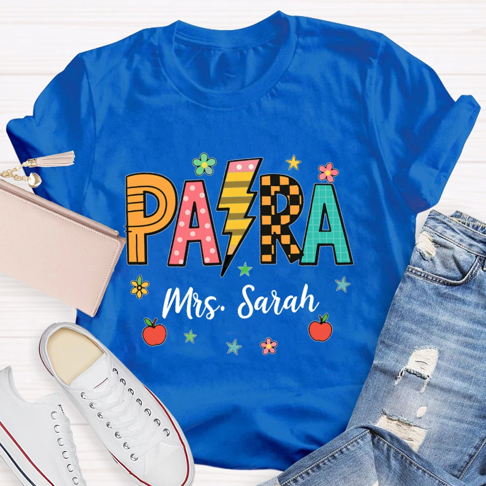 Personalized Name Para Lightning Letter Printing T-shirt