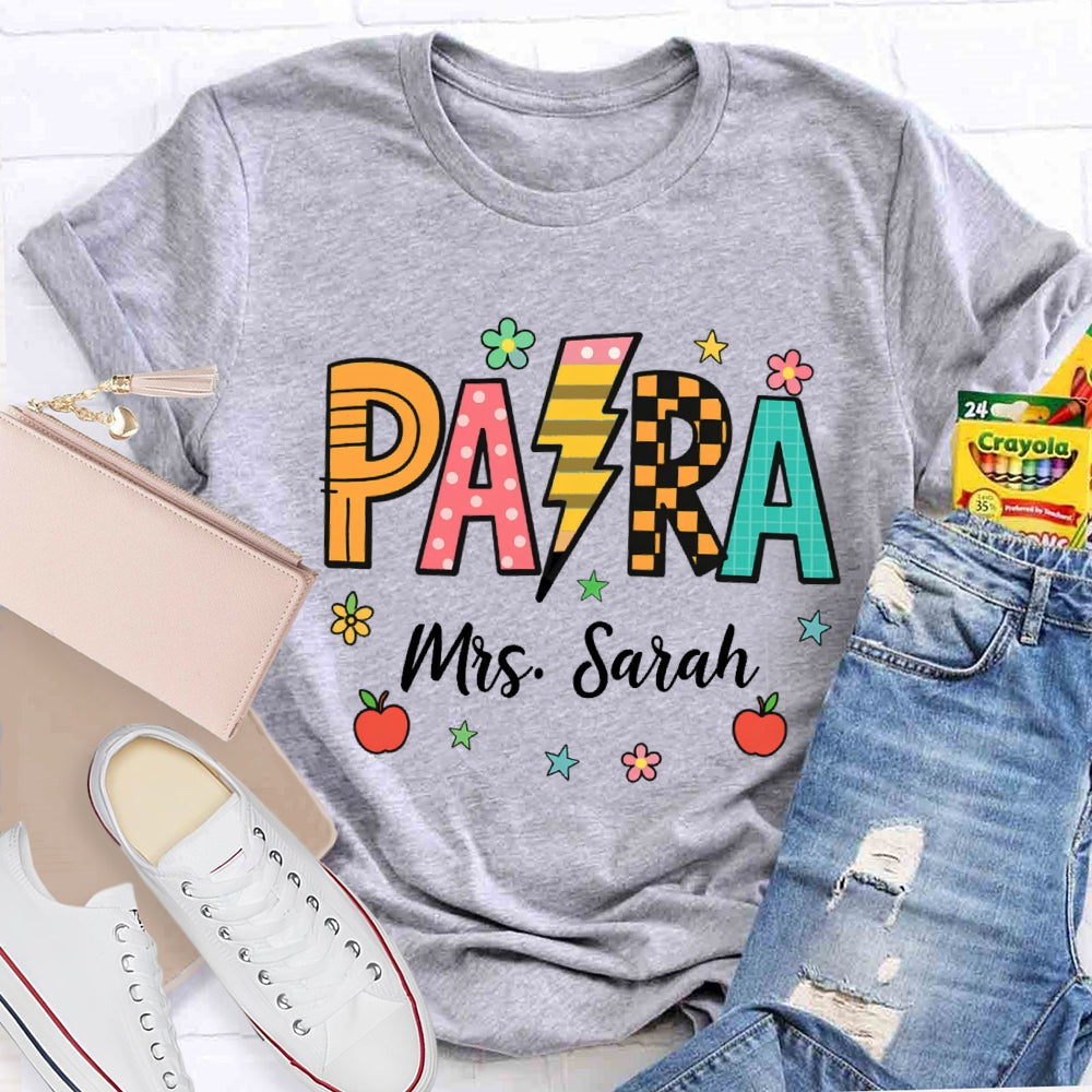 Personalized Name Para Lightning Letter Printing T-shirt