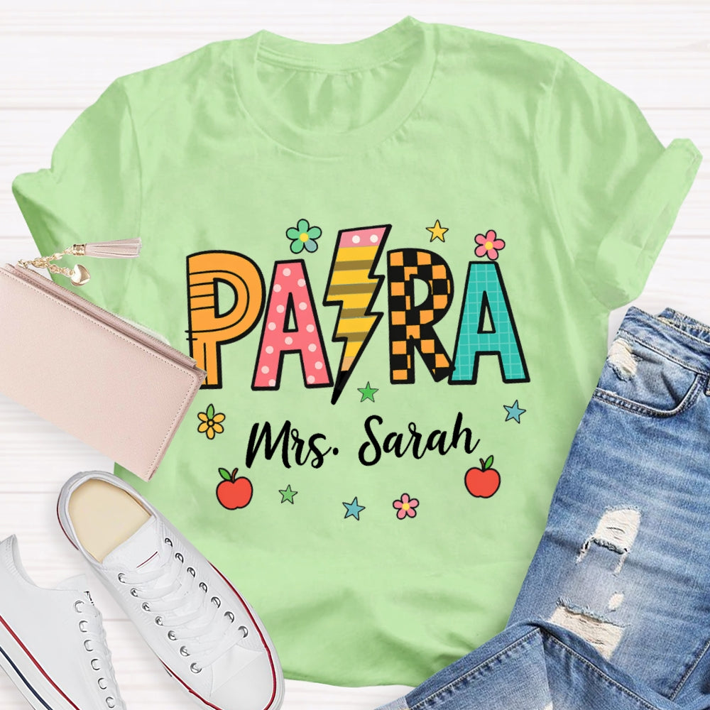 Personalized Name Para Lightning Letter Printing T-shirt
