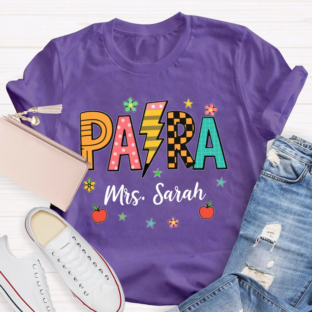 Personalized Name Para Lightning Letter Printing T-shirt