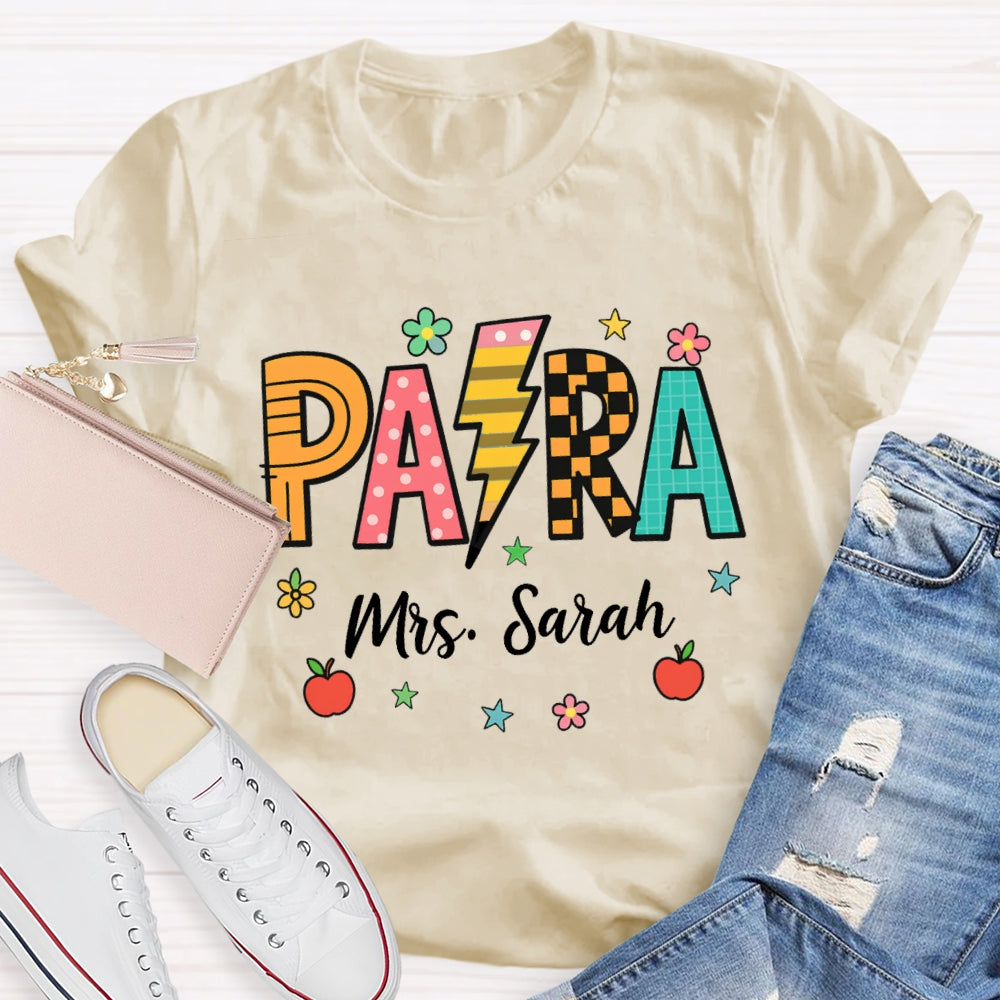 Personalized Name Para Lightning Letter Printing T-shirt