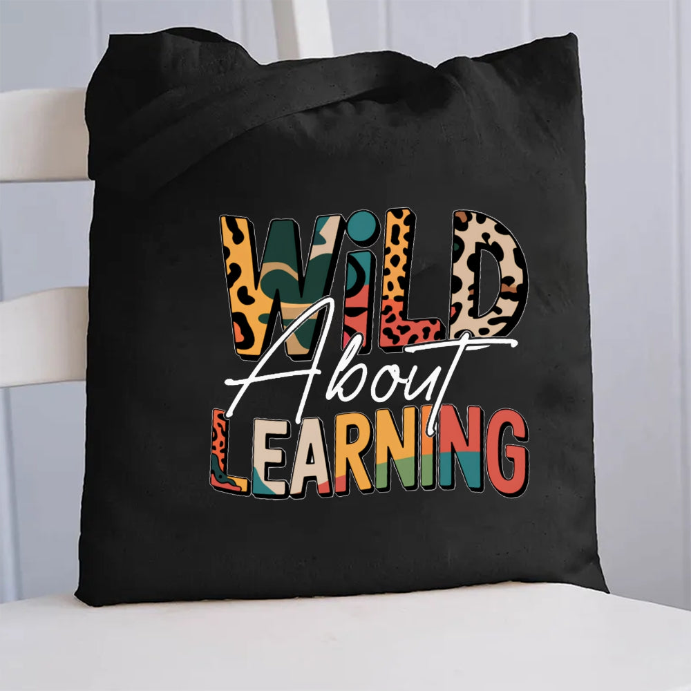 Wild About Learning Leopard Canvas Tote Bag