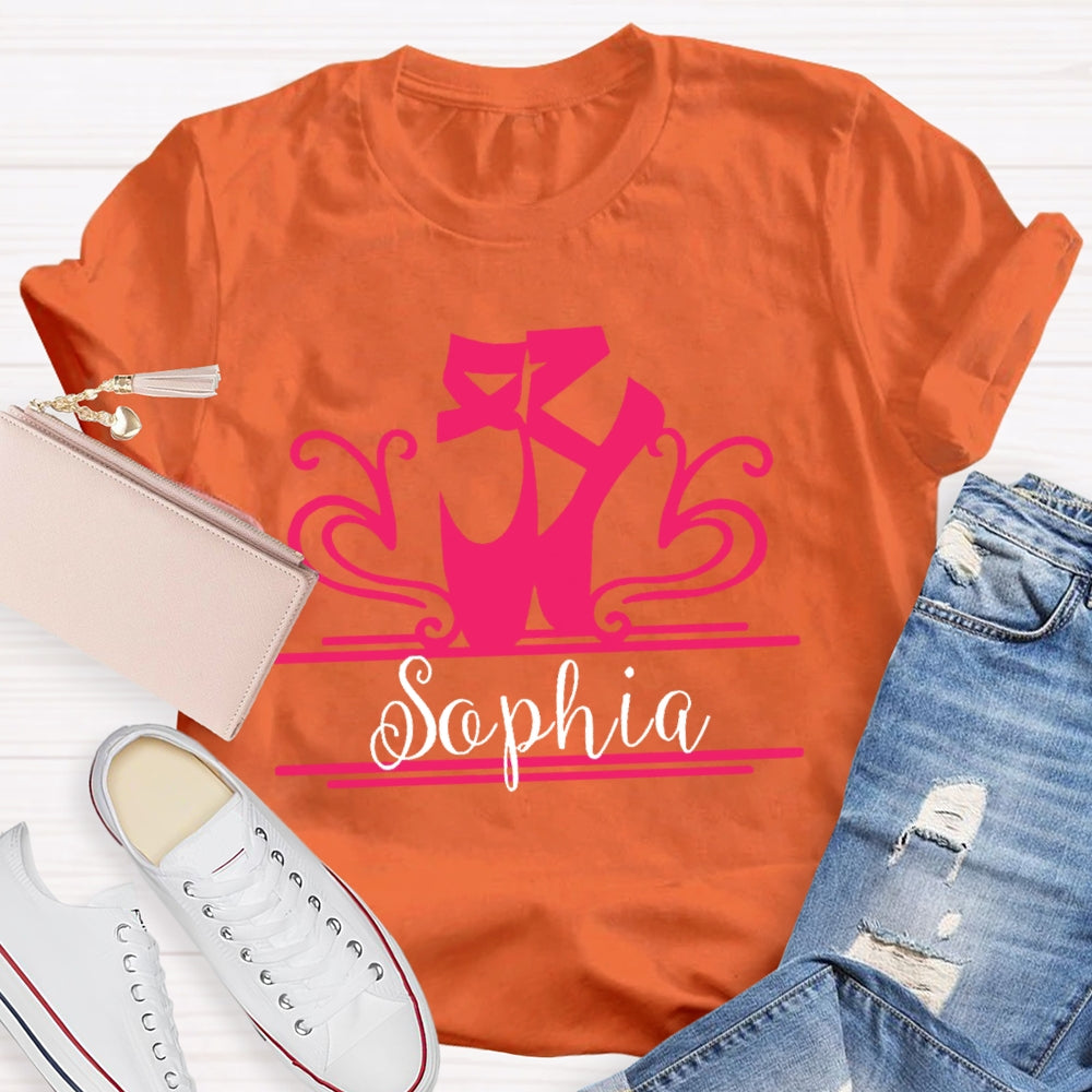 Personalized Name Ballet Shoes Dance T-shirt
