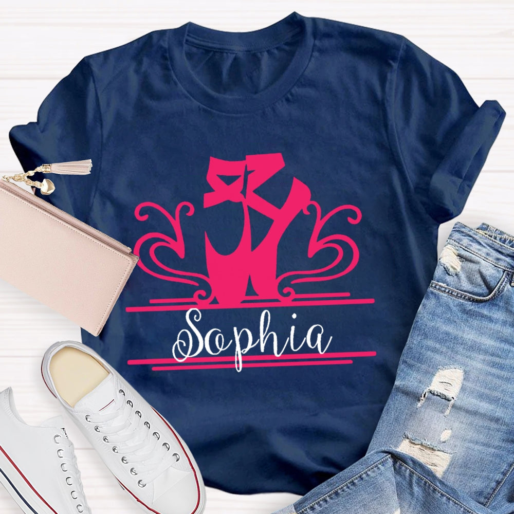 Personalized Name Ballet Shoes Dance T-shirt