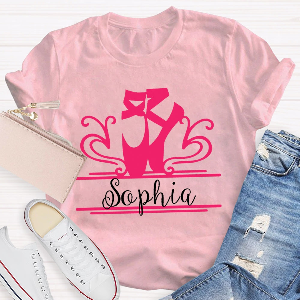 Personalized Name Ballet Shoes Dance T-shirt
