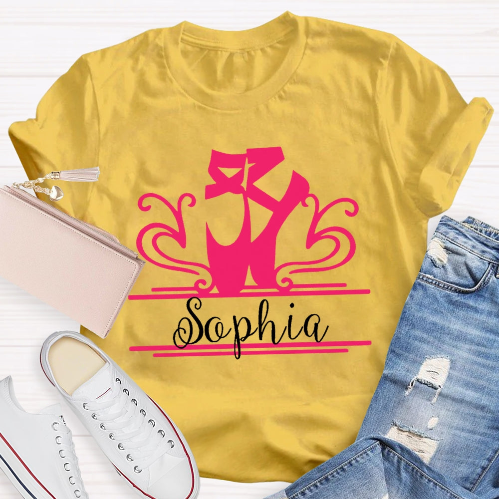 Personalized Name Ballet Shoes Dance T-shirt