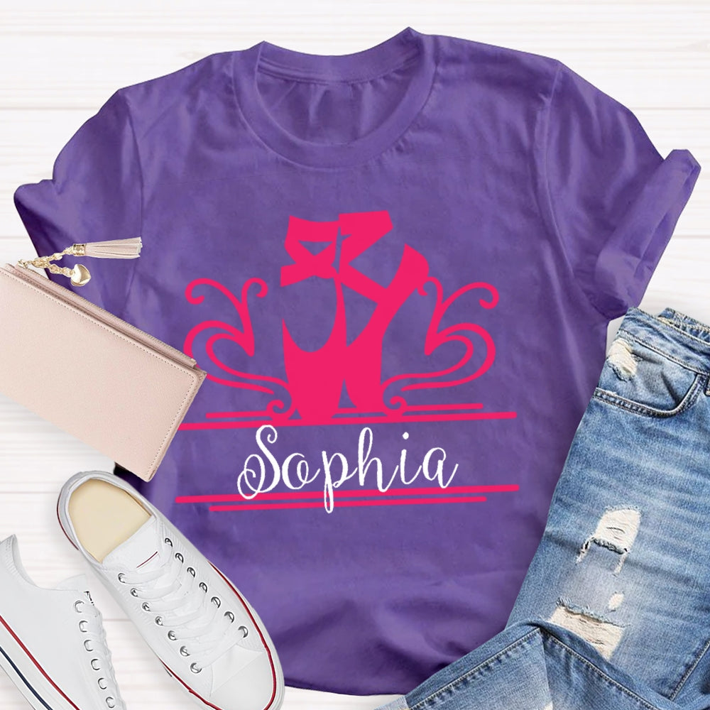 Personalized Name Ballet Shoes Dance T-shirt
