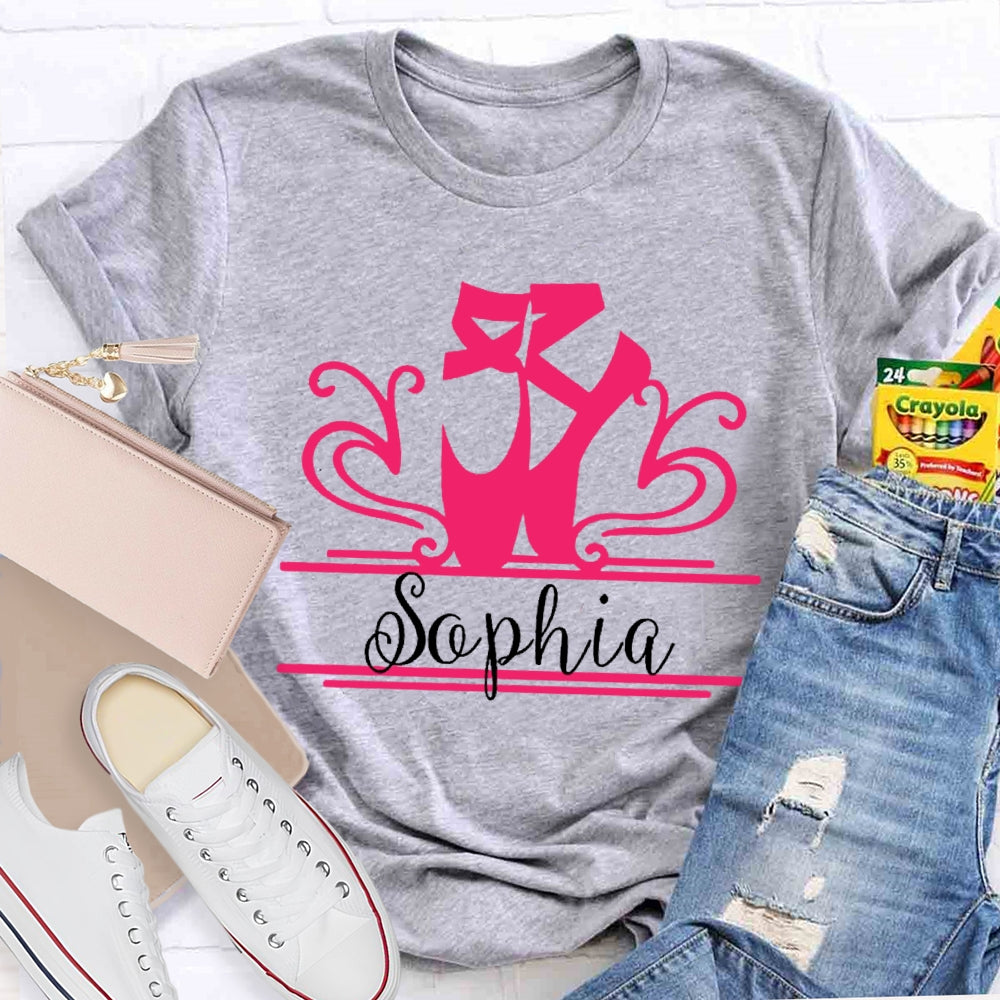 Personalized Name Ballet Shoes Dance T-shirt