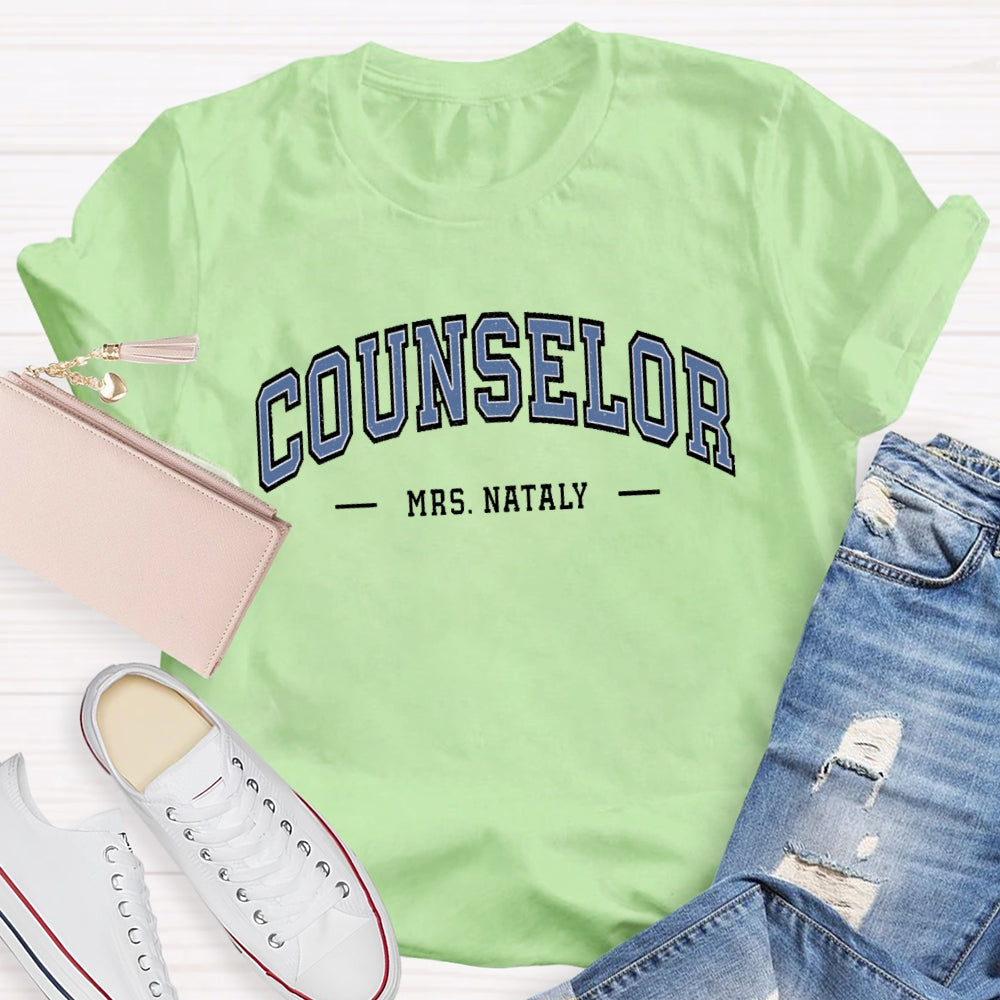 Personalized Name Counselor Letters T-shirt