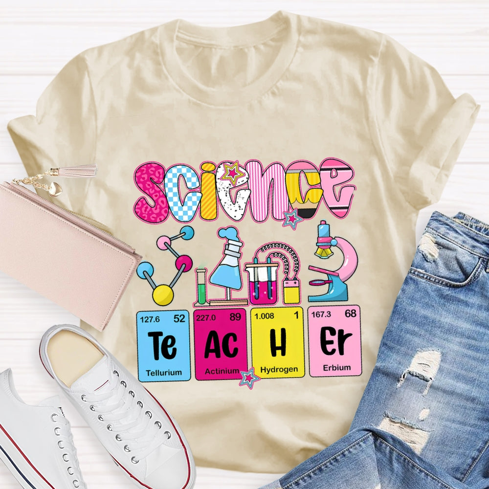 Science Teacher Periodic Table And Experimental Equipment T-Shirt