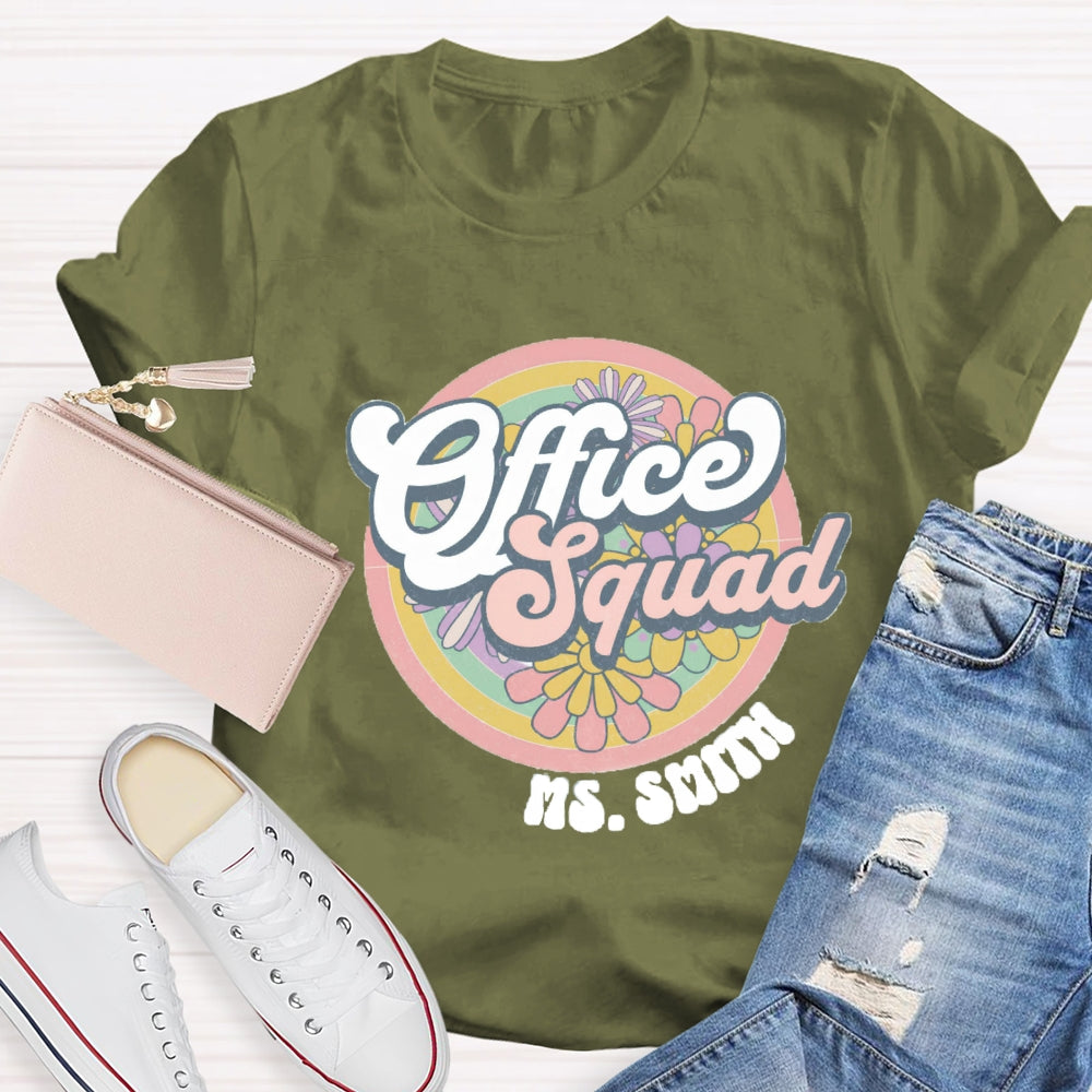 Personalized Name Of Front Office Squad Floral T-Shirt