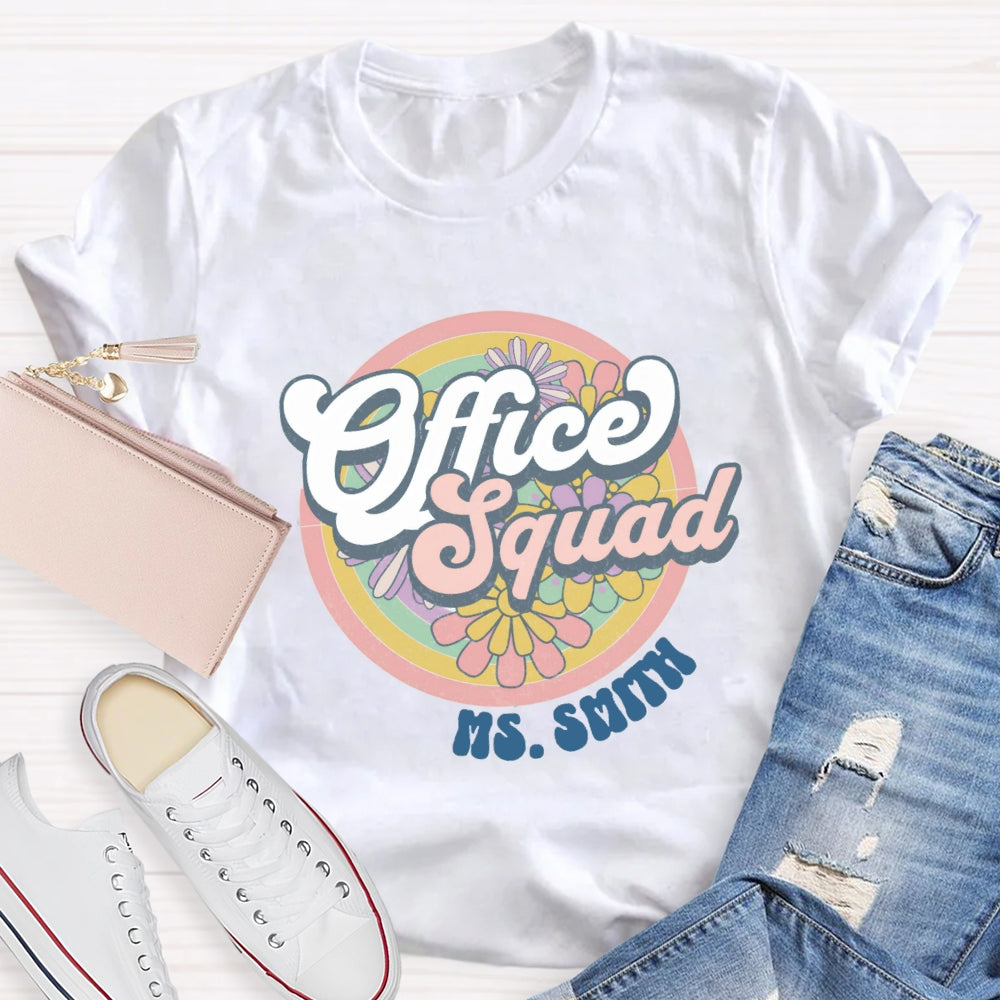Personalized Name Of Front Office Squad Floral T-Shirt