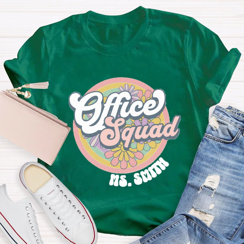 Personalized Name Of Front Office Squad Floral T-Shirt