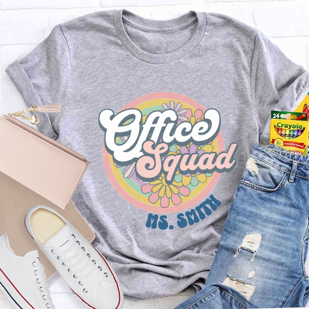 Personalized Name Of Front Office Squad Floral T-Shirt