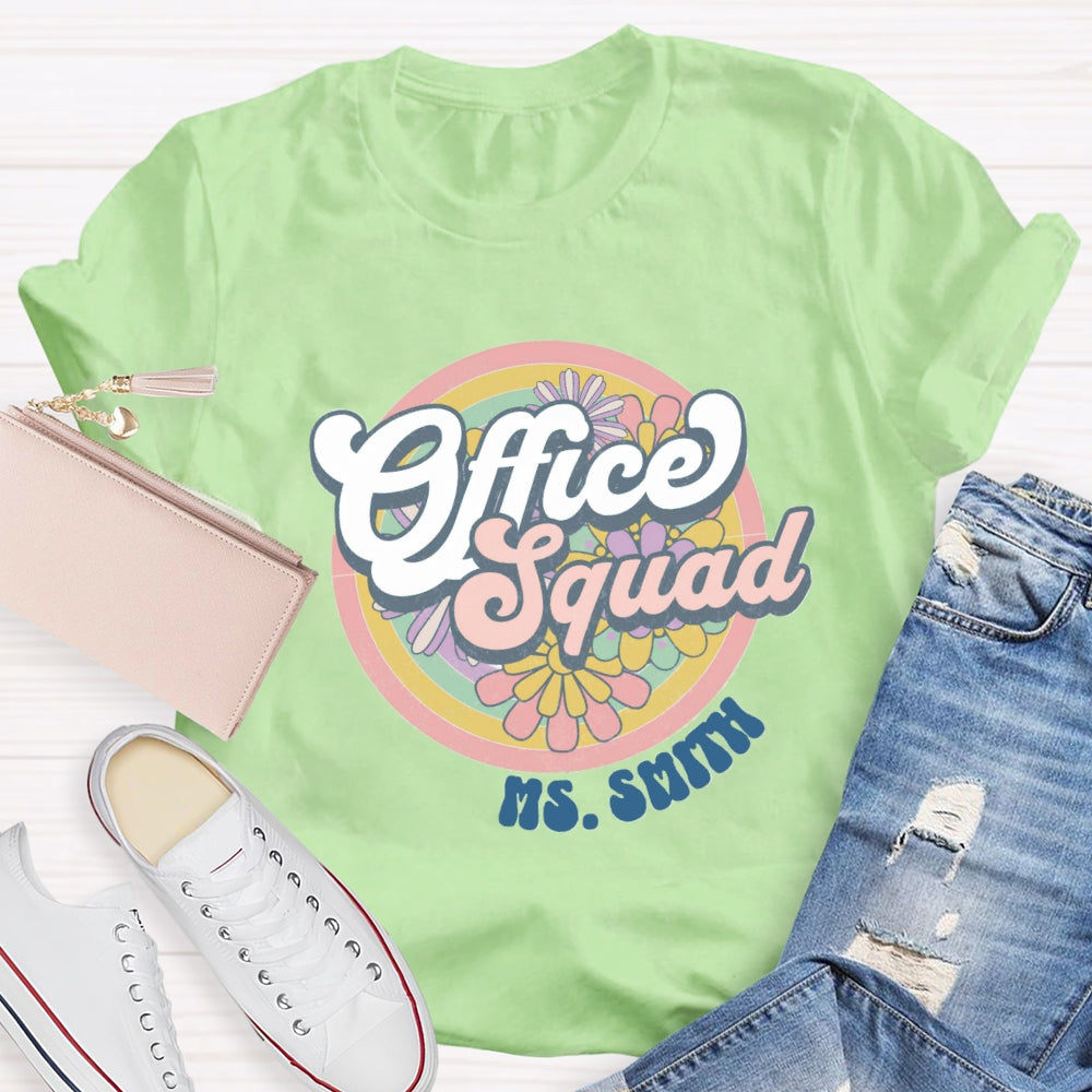 Personalized Name Of Front Office Squad Floral T-Shirt