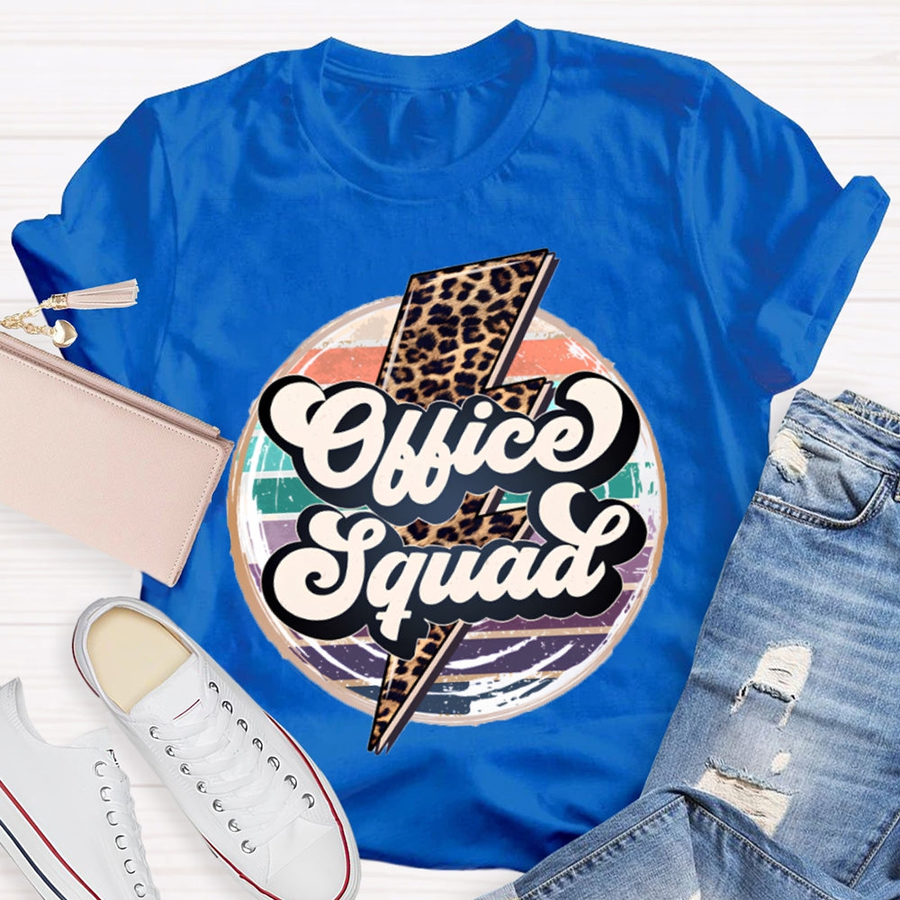 Office Squad Colorful Prints And Leopard Lightning T-shirt