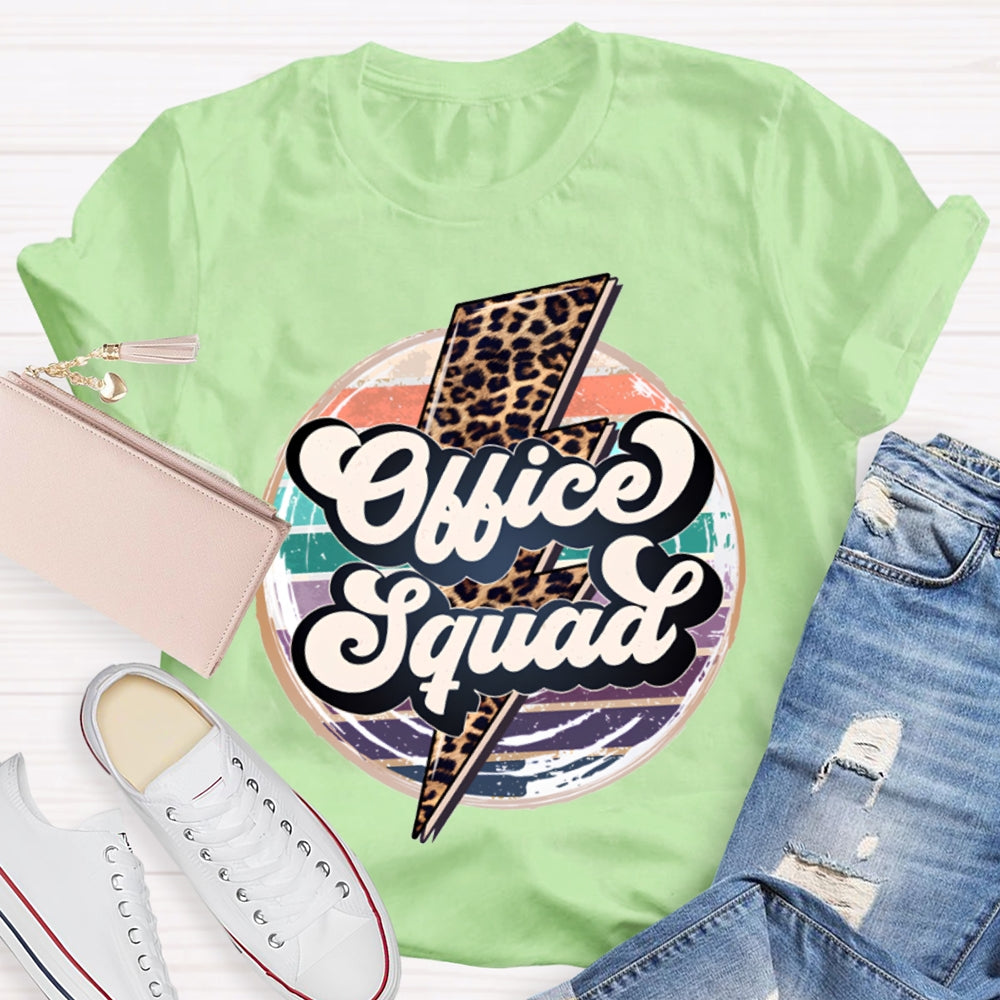 Office Squad Colorful Prints And Leopard Lightning T-shirt