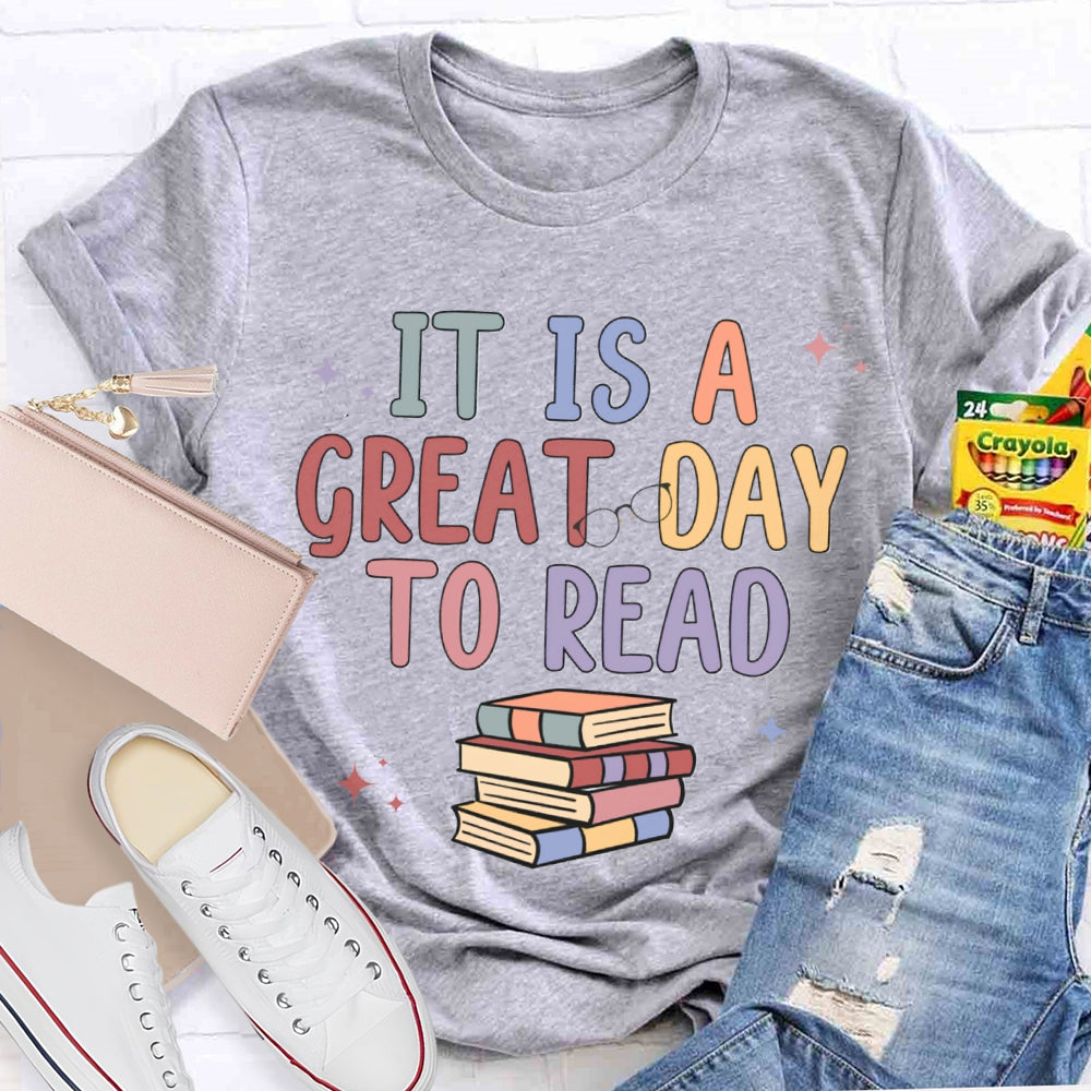 It Is A Grade Day To Read Colorful Letters And Books T-shirt