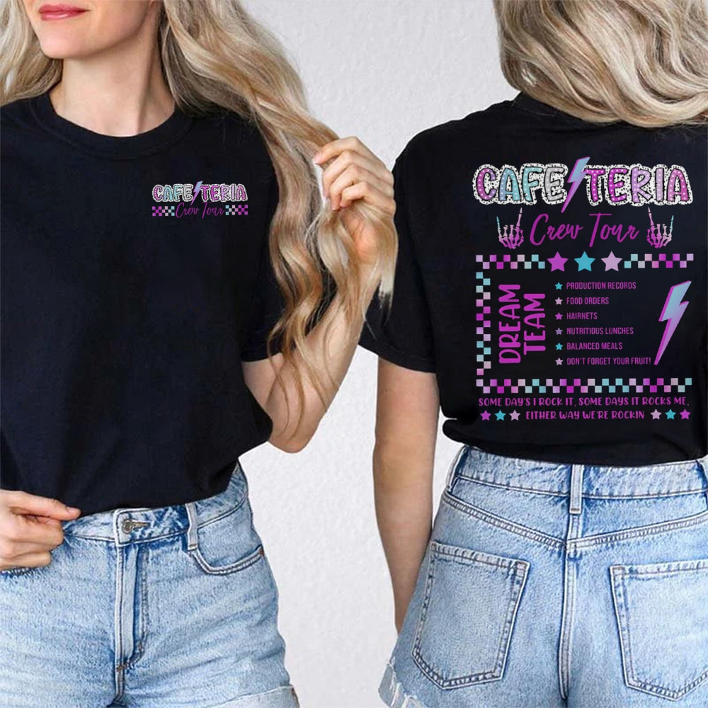 Cafeteria Some Days I Rock It Some Days It Rocks Me Double Printed T-shirt